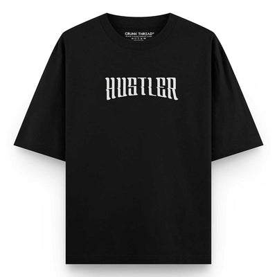 Hustler Bear Oversized Fit Black T-shirt
