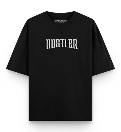 Hustler Bear Oversized Fit Black T-shirt