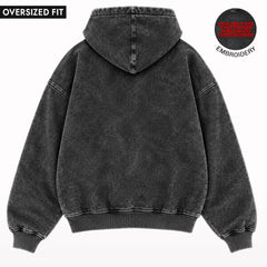I Came For Boos Stone Wash Embroidered Oversized Hoodie