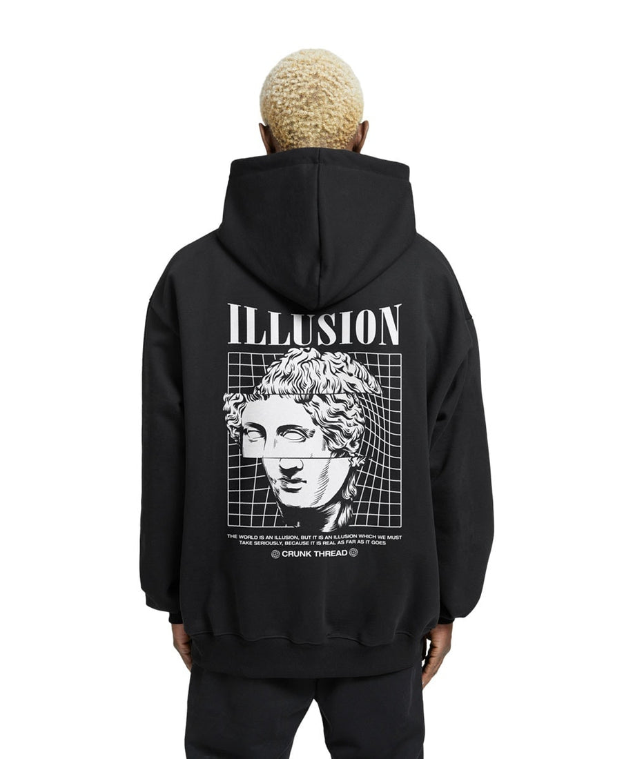 Illusion Relaxed Drop Shoulder Hoodie - Crunk Thread