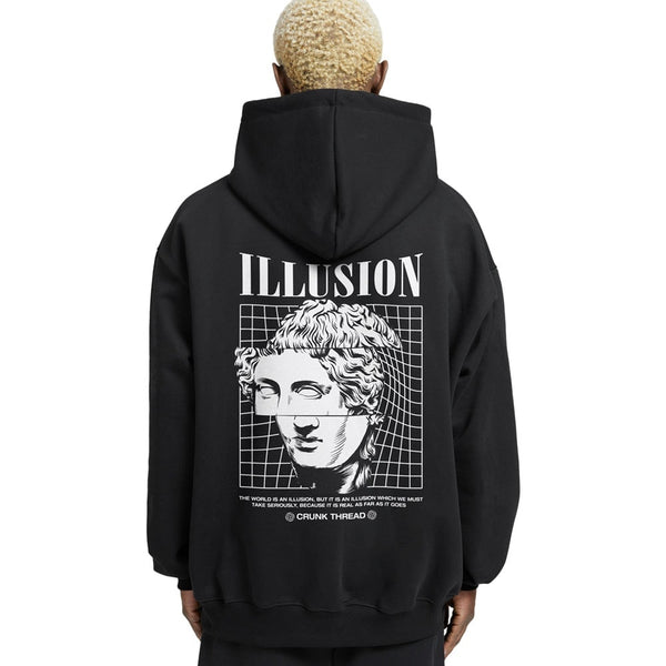Illusion Relaxed Drop Shoulder Hoodie - Crunk Thread