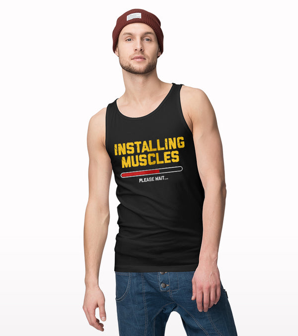 Installing Muscle Please Wait Tank Top