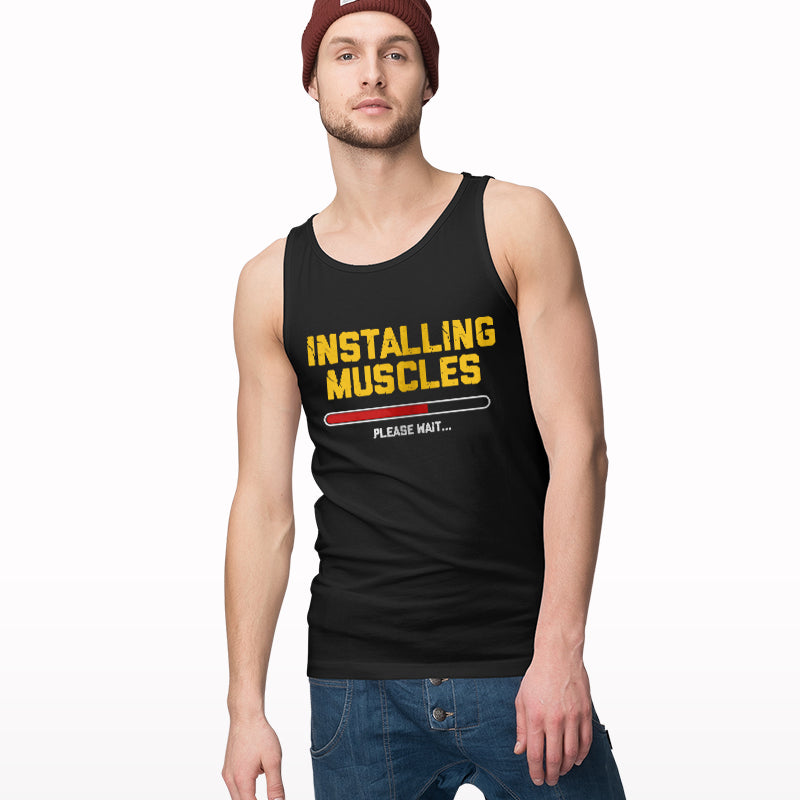 Installing Muscle Please Wait Tank Top