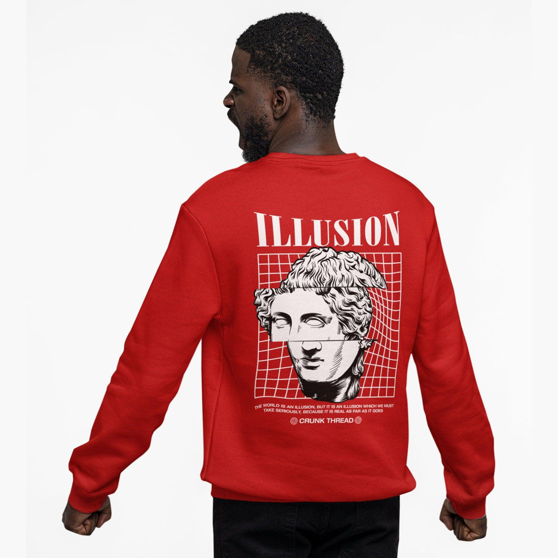 Illusion Graphic Printed Sweatshirt - Crunk Thread