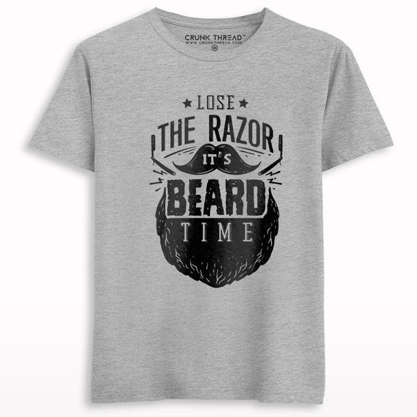 It's Beard Time Print Half Sleeve T-shirt - Crunk Thread