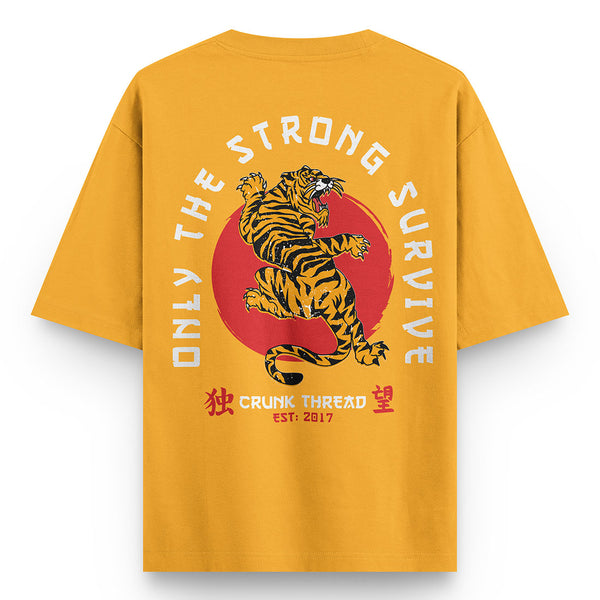 Japanese-Tiger-Mustard-Yellow-Oversized-T-shirt - Crunk Thread