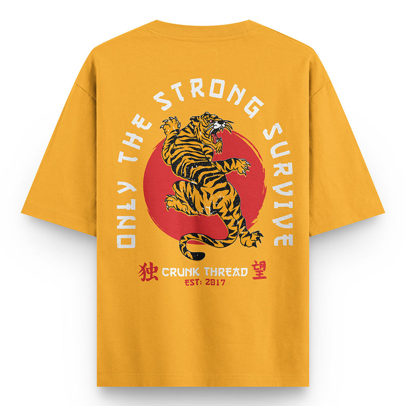 Japanese-Tiger-Mustard-Yellow-Oversized-T-shirt - Crunk Thread
