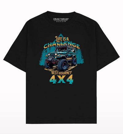 Life is a challenge 4x4 Oversized T-shirt - Crunk Thread