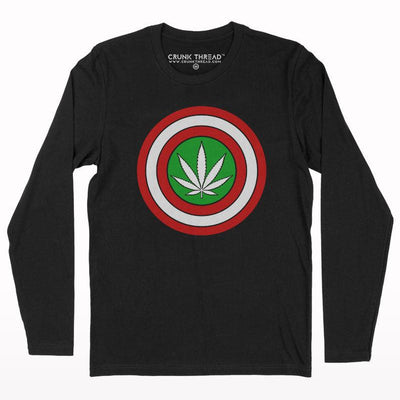 Marijuana Shield Printed Full Sleeve T-shirt - Crunk Thread