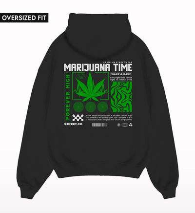 Marijuana Time Oversized Hoodie - Crunk Thread