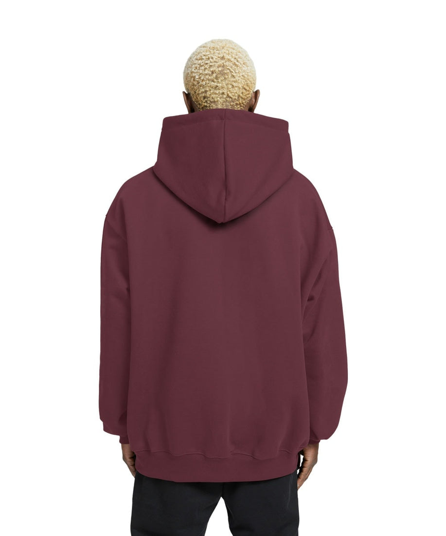 Plain Relaxed Fit Drop Shoulder Maroon Hoodie - Crunk Thread