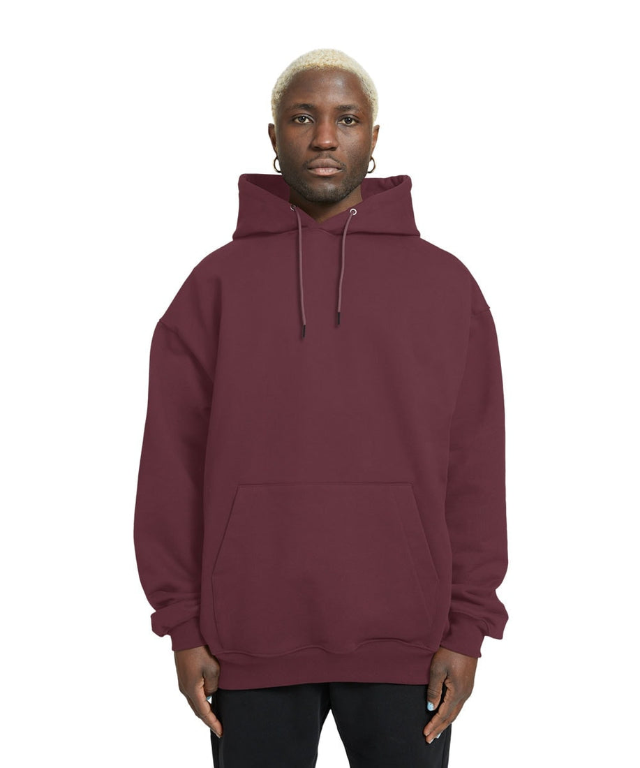 Plain Relaxed Fit Drop Shoulder Maroon Hoodie - Crunk Thread