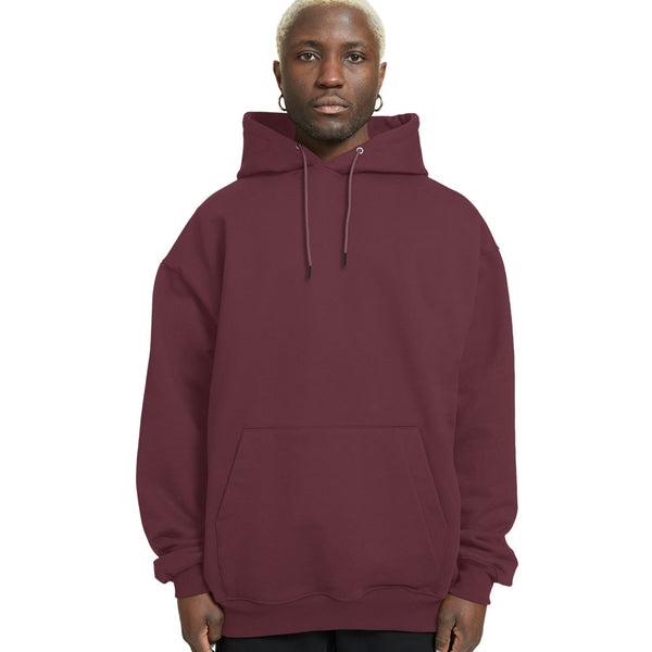 Plain Relaxed Fit Drop Shoulder Maroon Hoodie - Crunk Thread