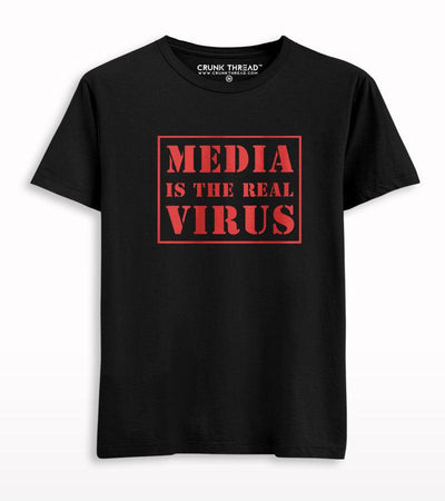 Media Is The Real Virus Printed T-shirt - Crunk Thread