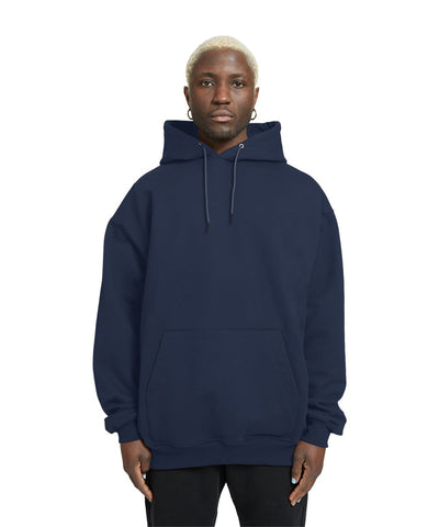 Plain Relaxed Fit Drop Shoulder Navy Blue Hoodie - Crunk Thread