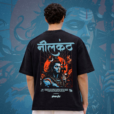 Neelkanth-Mahadev-Oversized-T-shirt-Back-1 - Crunk Thread