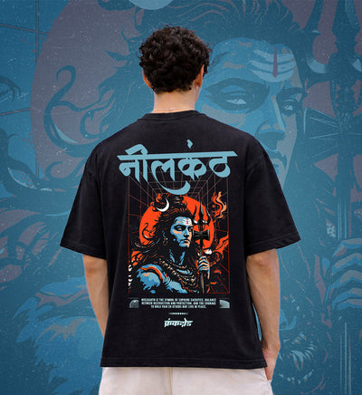 Neelkanth-Mahadev-Oversized-T-shirt-Back-1 - Crunk Thread