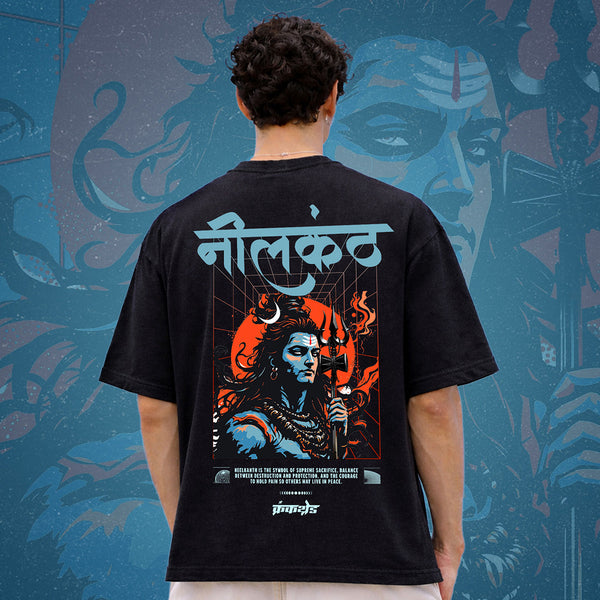 Neelkanth-Mahadev-Oversized-T-shirt-Back-1 - Crunk Thread