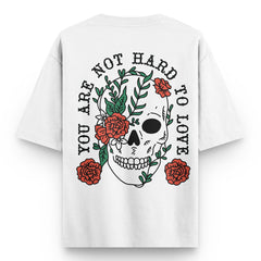 Not hard to love skull oversized T-shirt