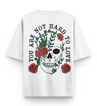 Not hard to love skull oversized T-shirt
