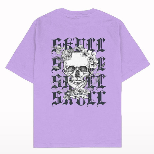 Skull and Flower Oversized T-shirt - Crunk Thread