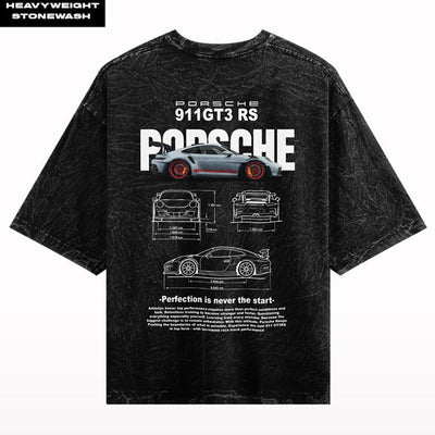Porsche GT3 stone wash oversized t-shirt vintage streetwear India