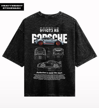Porsche GT3 stone wash oversized t-shirt vintage streetwear India