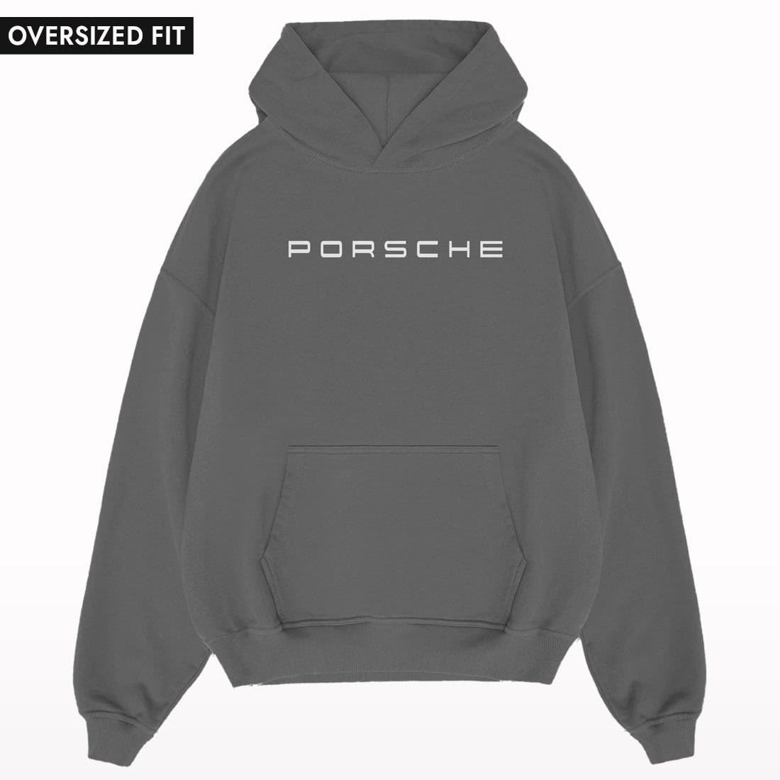 PORSCHE-OVERSIZED-HOODIE-DARK-GREY-FRONT - Crunk Thread