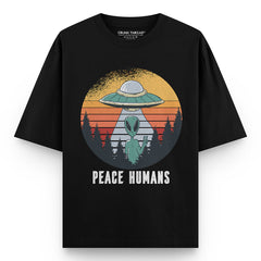 Peace Humans Alien Oversized T-shirt