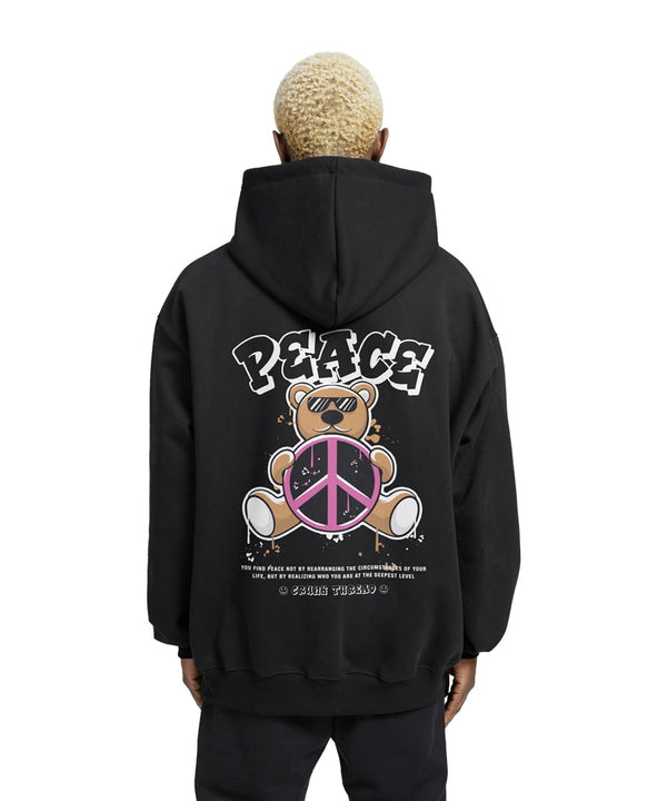 Peace Teddy Bear Relaxed Drop Shoulder Hoodie