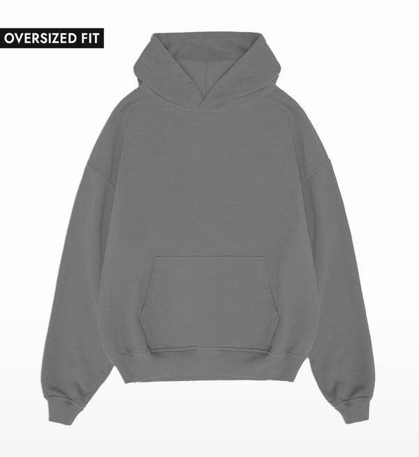 Plain Dark Grey Oversized Hoodie