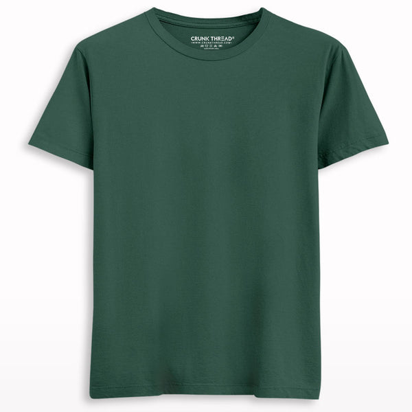 Plain-regular-t-shirt-bottle-green - Crunk Thread