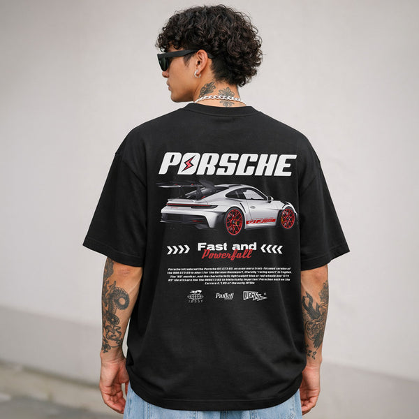 Porsche-oversized-t-shirt-back-black - Crunk Thread