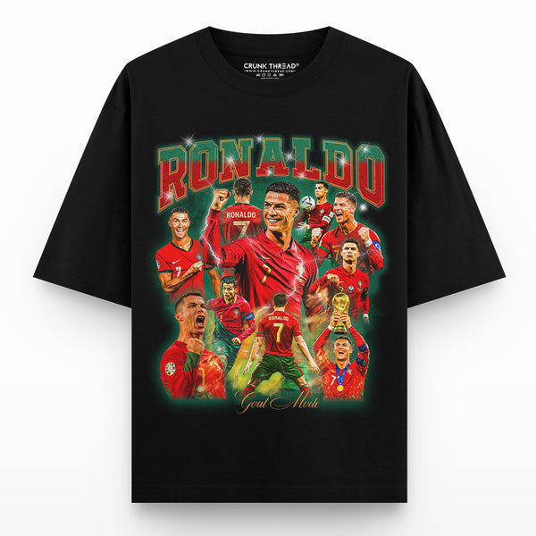 Ronaldo-Vintage-Oversized-T-shirt-Black - Crunk Thread