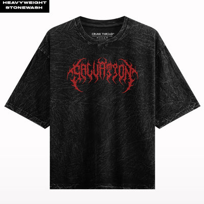 Salvation Stone Wash Oversized T-shirt - Crunk Thread