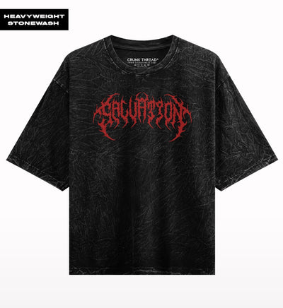 Salvation Stone Wash Oversized T-shirt - Crunk Thread