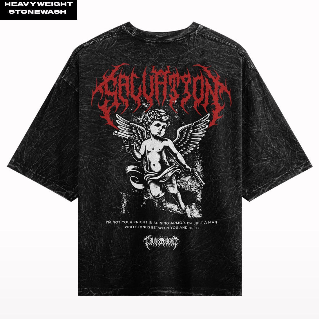 Salvation Stone Wash Oversized T-shirt - Crunk Thread