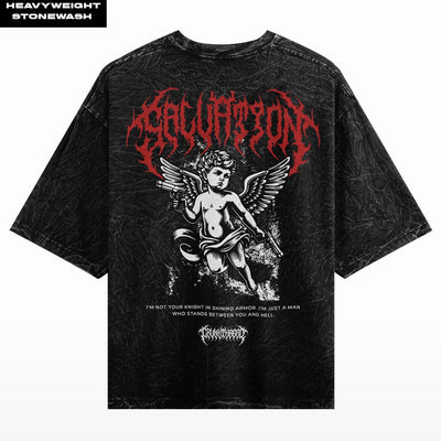 Salvation Stone Wash Oversized T-shirt - Crunk Thread
