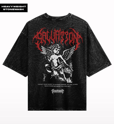 Salvation Stone Wash Oversized T-shirt - Crunk Thread