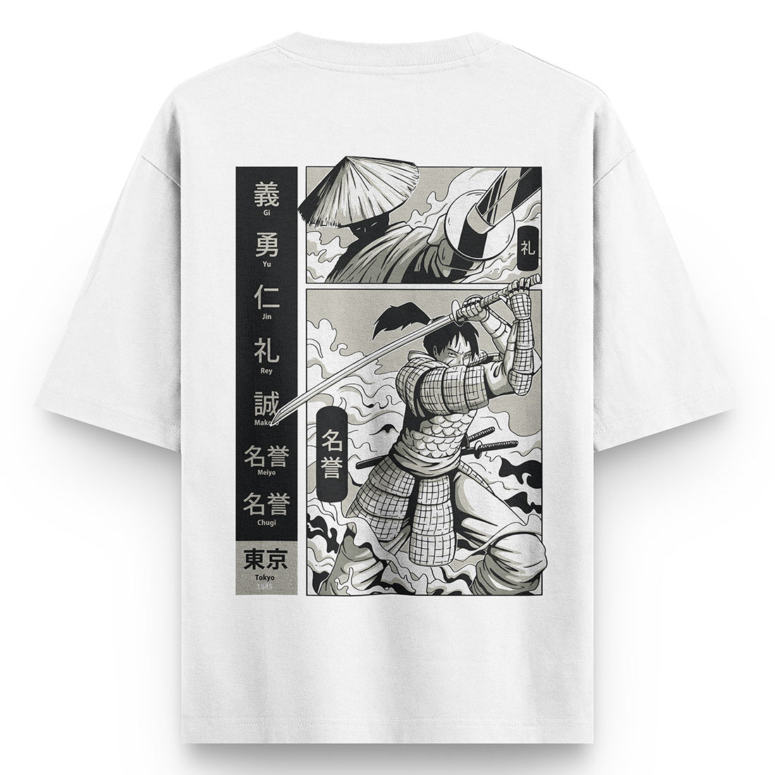 Samurai Oversized White T-shirt