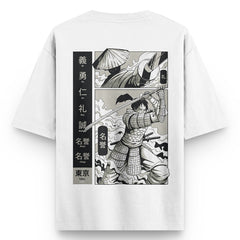 Samurai Oversized White T-shirt