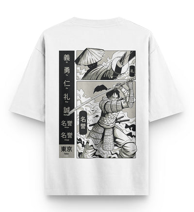 Samurai Oversized White T-shirt