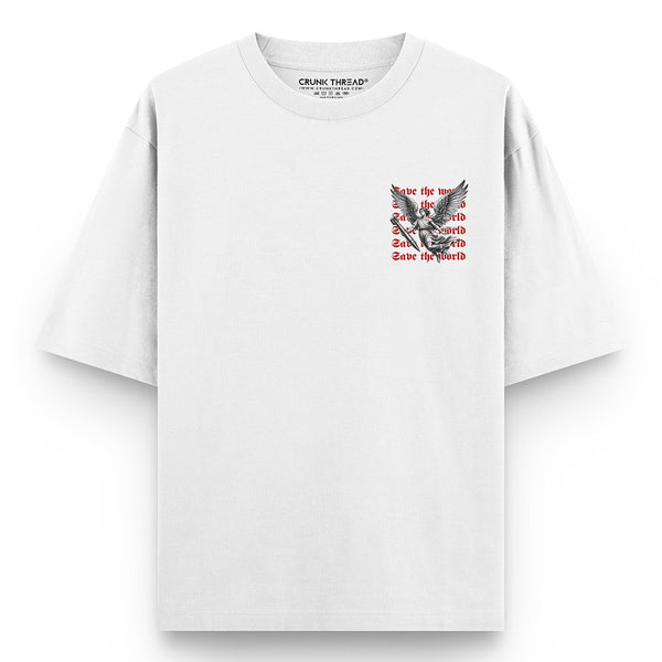 Save-the-world-oversized-t-shirt-front - Crunk Thread