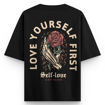 Self Love Oversized Front & Back Print T-shirt