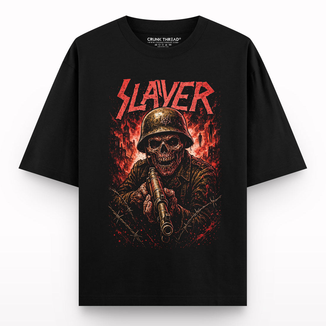 Skeletal-on-duty-oversized-t-shirt - Crunk Thread