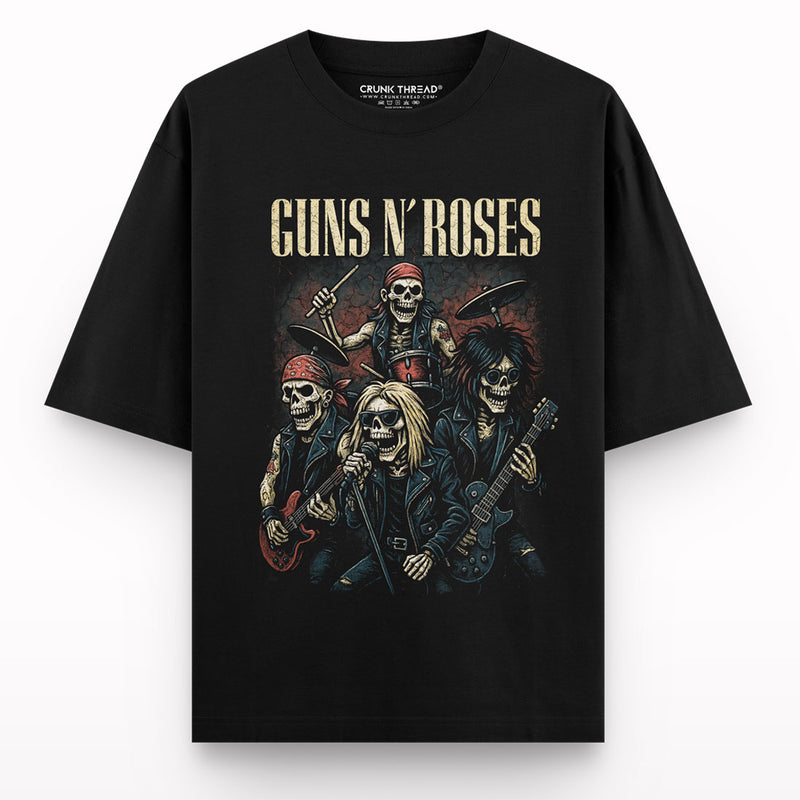 Skeleton Rock Band Oversized T-shirt