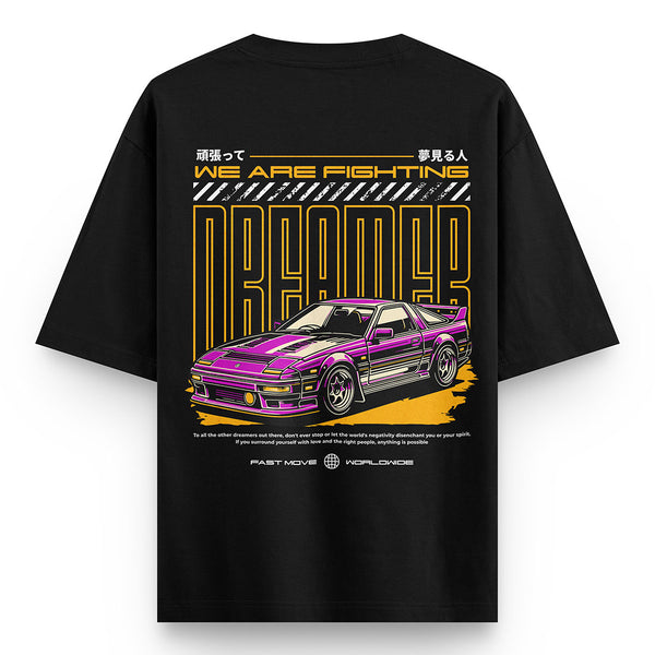Sports-car-dreamer-black-oversized-t-shirt - Crunk Thread