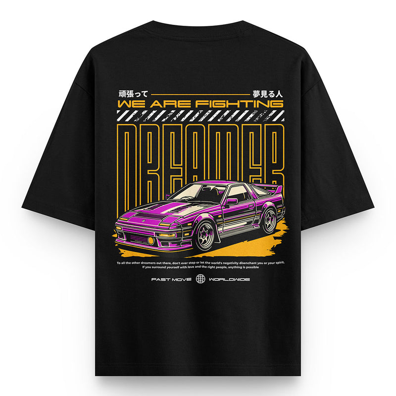 Sports-car-dreamer-black-oversized-t-shirt - Crunk Thread