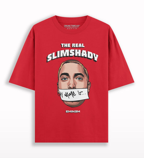 The Real Slimshady Eminem Oversized T-shirt Red