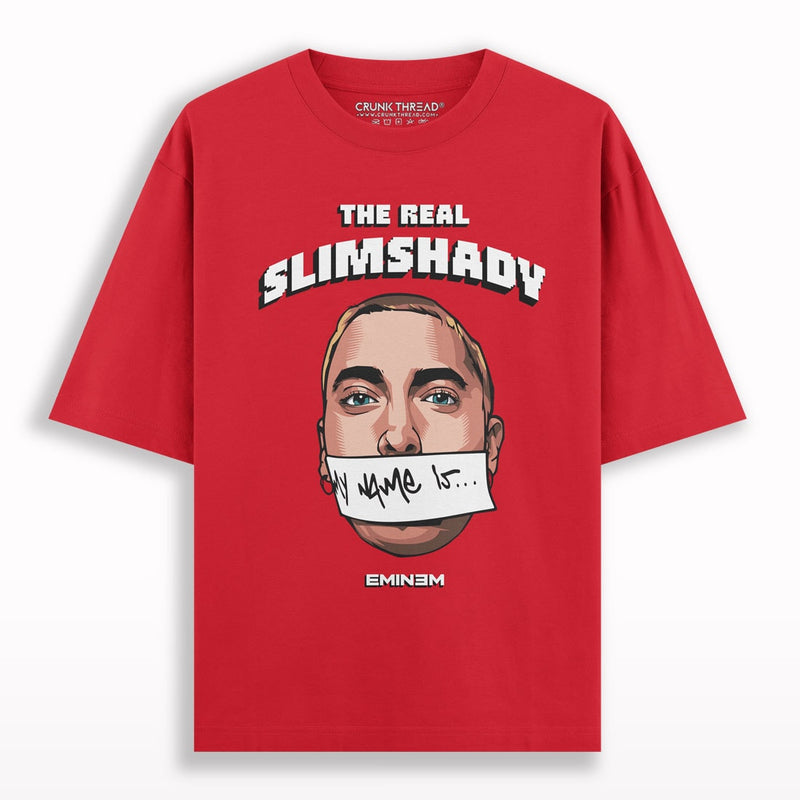 The Real Slimshady Eminem Oversized T-shirt Red